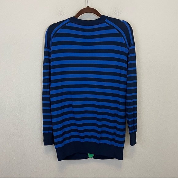 PEARL by Lela Rose Striped V Neck Button Up Cardigan Academia Sweater Size S - Picture 6 of 7